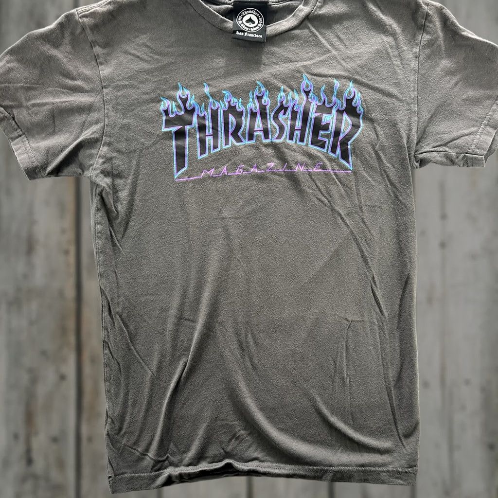 Thrasher Thrasher Shirt Mens XS Black Blue Flame Logo Graphic Tee Skateboard Tattoo Tee Size US XS / EU 42 / 0 - 1 Thumbnail