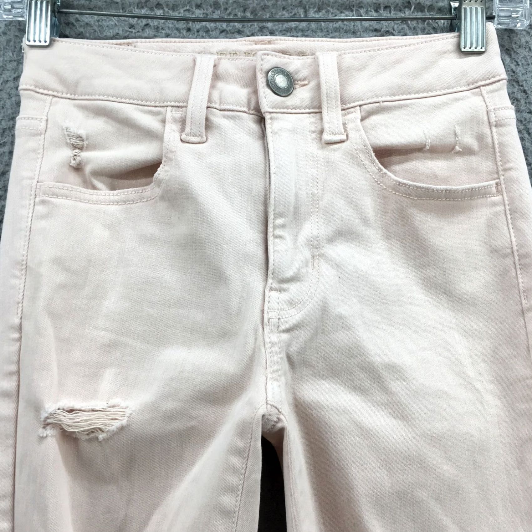 American Eagle Outfitters American Eagle Outfitters Jegging Jeans Womens 2S Pink Distressed Regular Inseam 27 Size 26" / US 2 / IT 38 - 2 Thumbnail