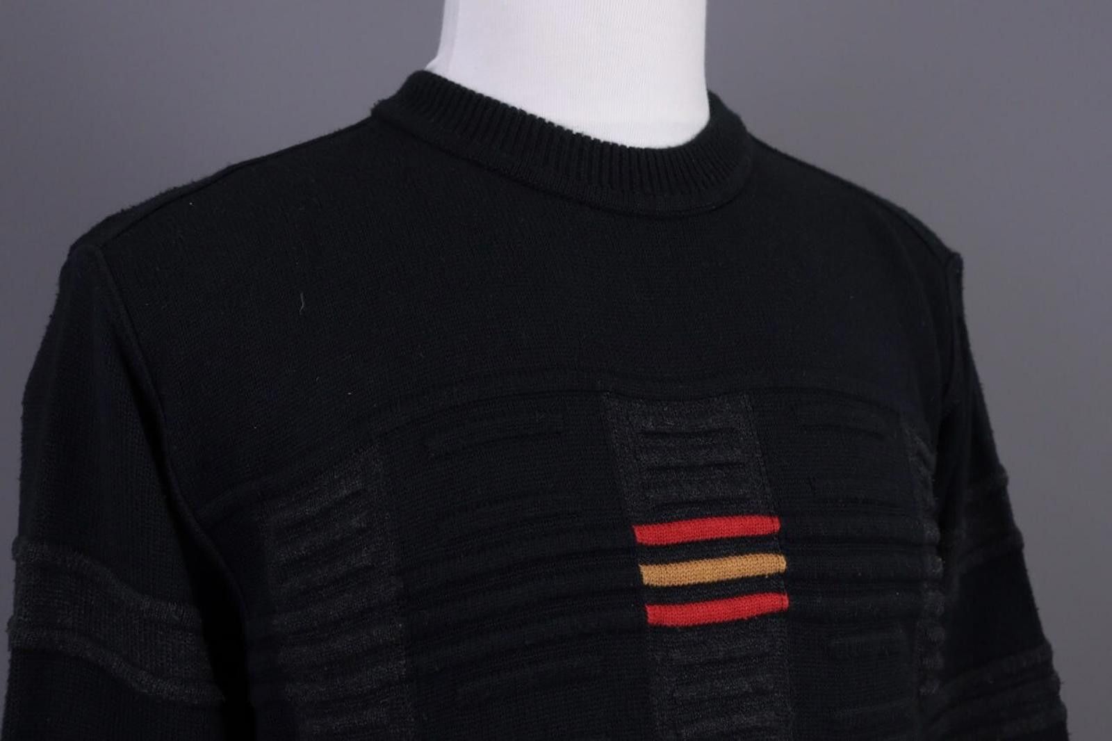 Carlo Colucci Carlo Colucci Black Striped Designer Sweater Size 50 Size US M / EU 48-50 / 2 - 6 Thumbnail