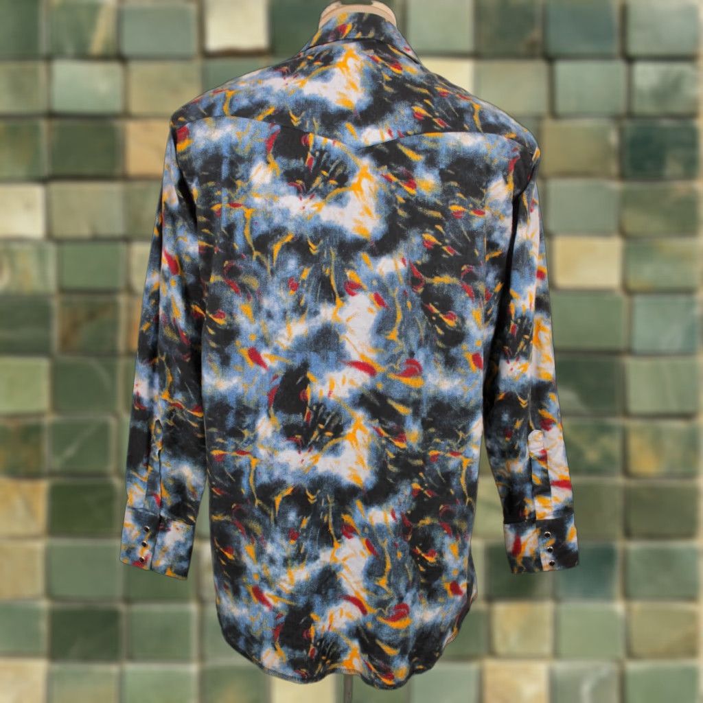 Wrangler VINTAGE Wrangler Western Shirt XL Mens 90s Blue Black Red Bull Print 1990s Size US XL / EU 56 / 4 - 1 Thumbnail