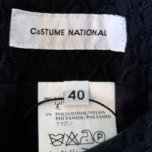Other Costume National Italian Wool Skater Skirt Sz 4 Black Honeyc Size 27" / US 4 / IT 40 - 3 Thumbnail
