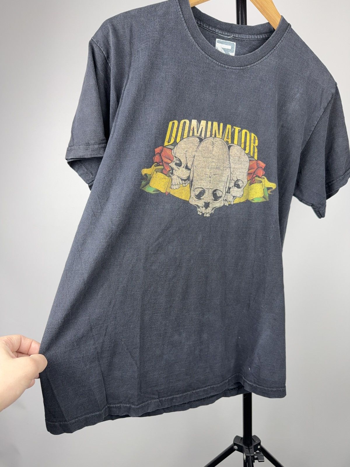 Vintage 00s Y2K Dominator Triple Skull Biker Moto Graphic T-Shirt Size US M / EU 48-50 / 2 - 7 Thumbnail