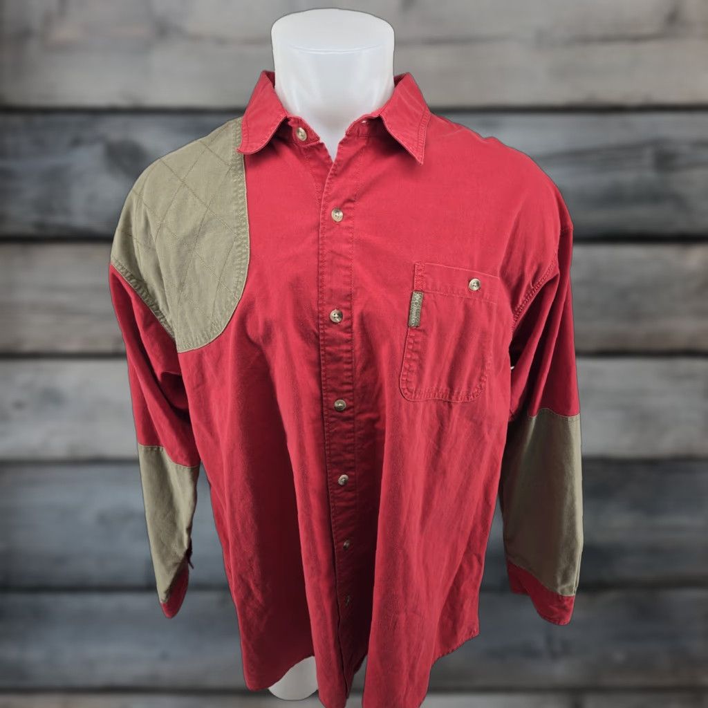 Vintage Columbia Shooting Shirt Adult 2XL Red Beige Cotton Nature Hunting Outdoors Shirt Mens 2XL Button-Up Twill Long Sleeve Casual Workwear Outdoor Vintage Size US XXL / EU 58 / 5 - 1 Thumbnail