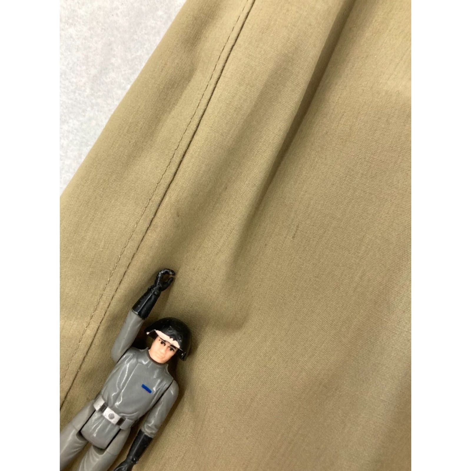 IDEA VTG A Robert Lewis Idea Coat Mens 42 Khaki Beige Faux Fur Lined HEAVY Overcoat 80s Vintage Cotton Blend Winter Button Size US XS / EU 42 / 0 - 6 Thumbnail