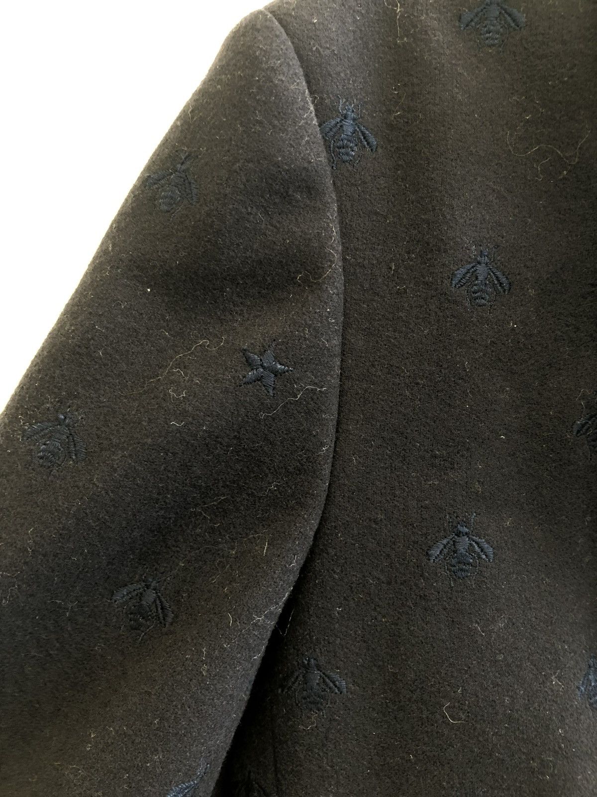 Gucci Gucci Gray All-Over Bee Embroidery Wool Overcoat 44R Size US S / EU 44-46 / 1 - 4 Thumbnail
