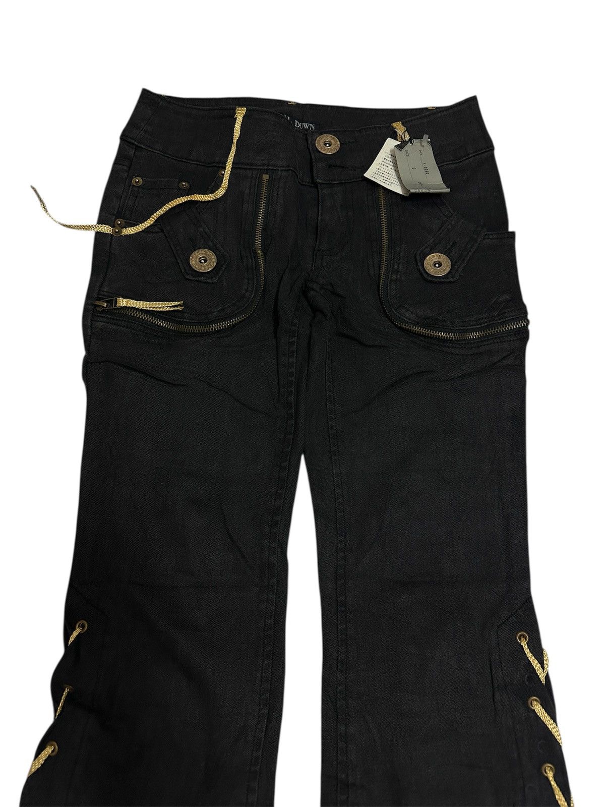 Japanese Brand FALL DOWN Lace-Up Flare Pants Size US 28 / EU 44 - 4 Thumbnail