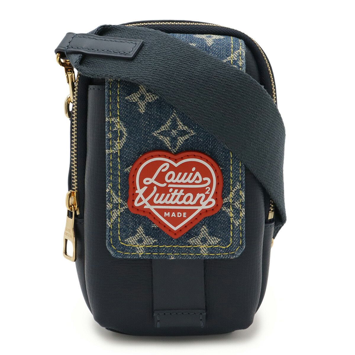 Louis Vuitton Louis Vuitton LV Squared Monogram Denim 2way Phone Pouch Canvas Crossbody Bag M81060 DUTY FREE for USA