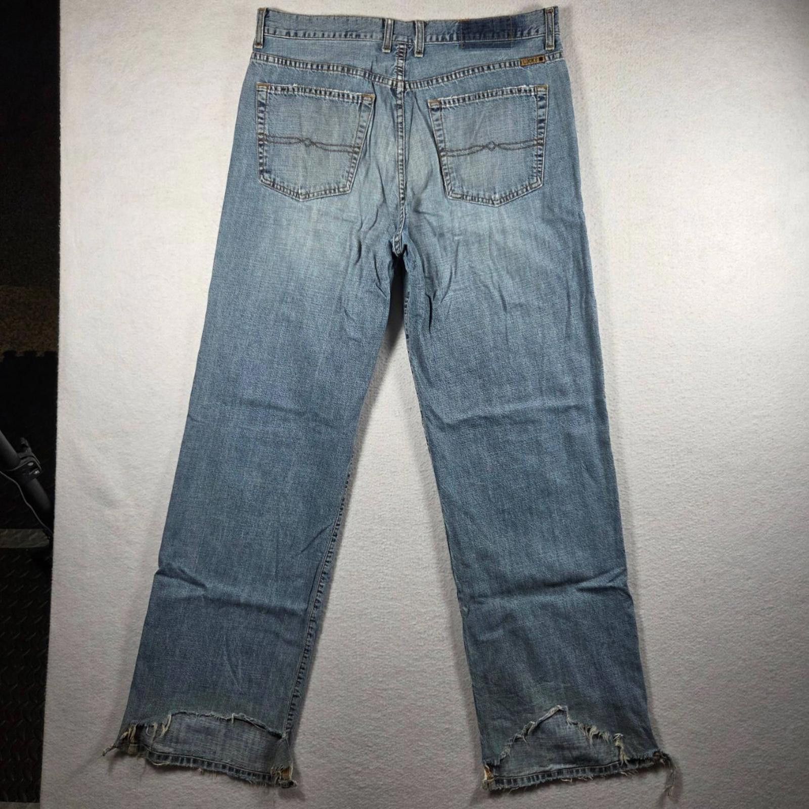 Lucky Brand Vtg Lucky Brand Jeans Mens 34 Light Blue Denim Distressed Size US 34 / EU 50 - 2 Thumbnail