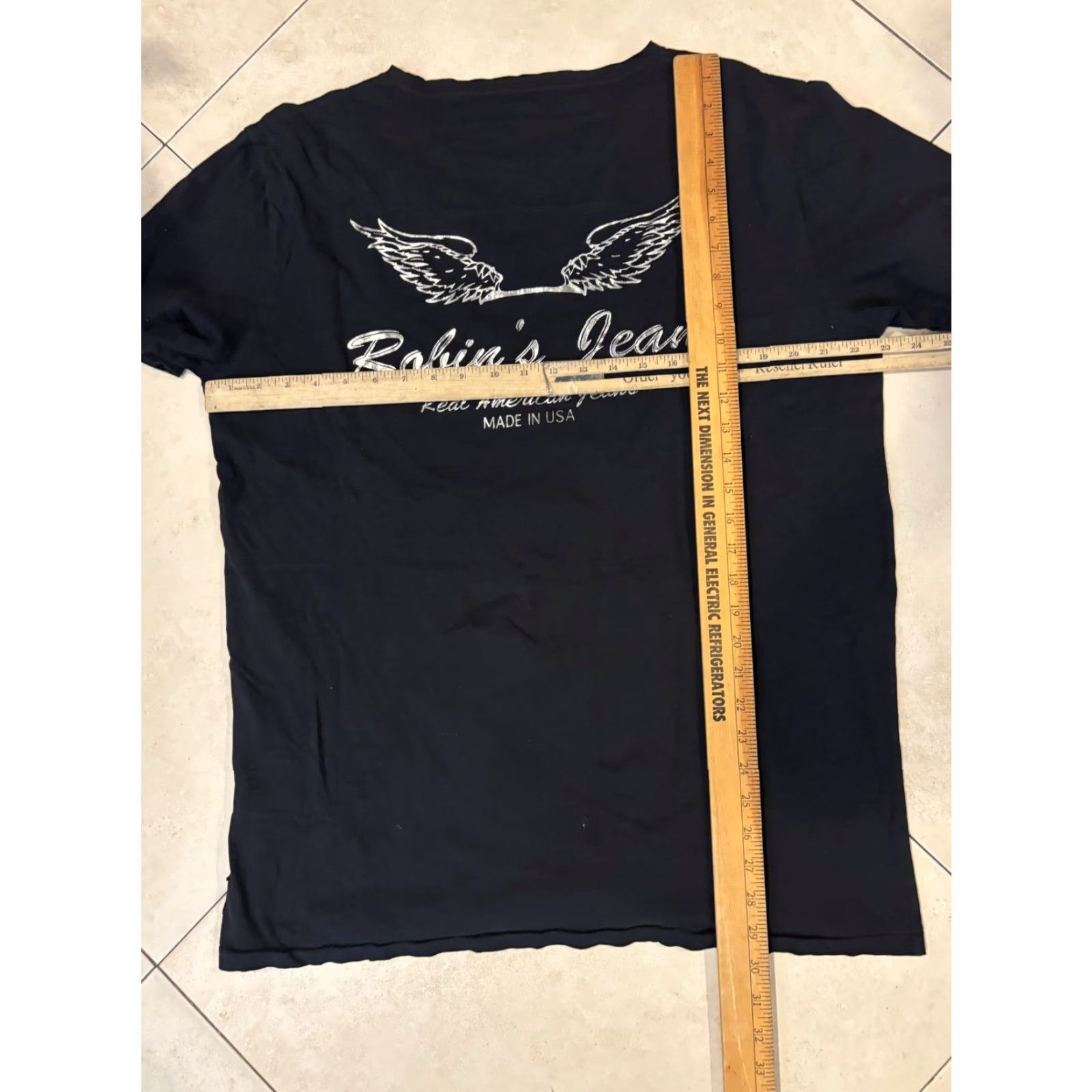 Logo 7 Robin's Jean Shirt Mens 3XL Black Graphic Tee Wings Made in USA Crew Neck Short Sleeve Streetwear Size US XXL / EU 58 / 5 - 5 Thumbnail