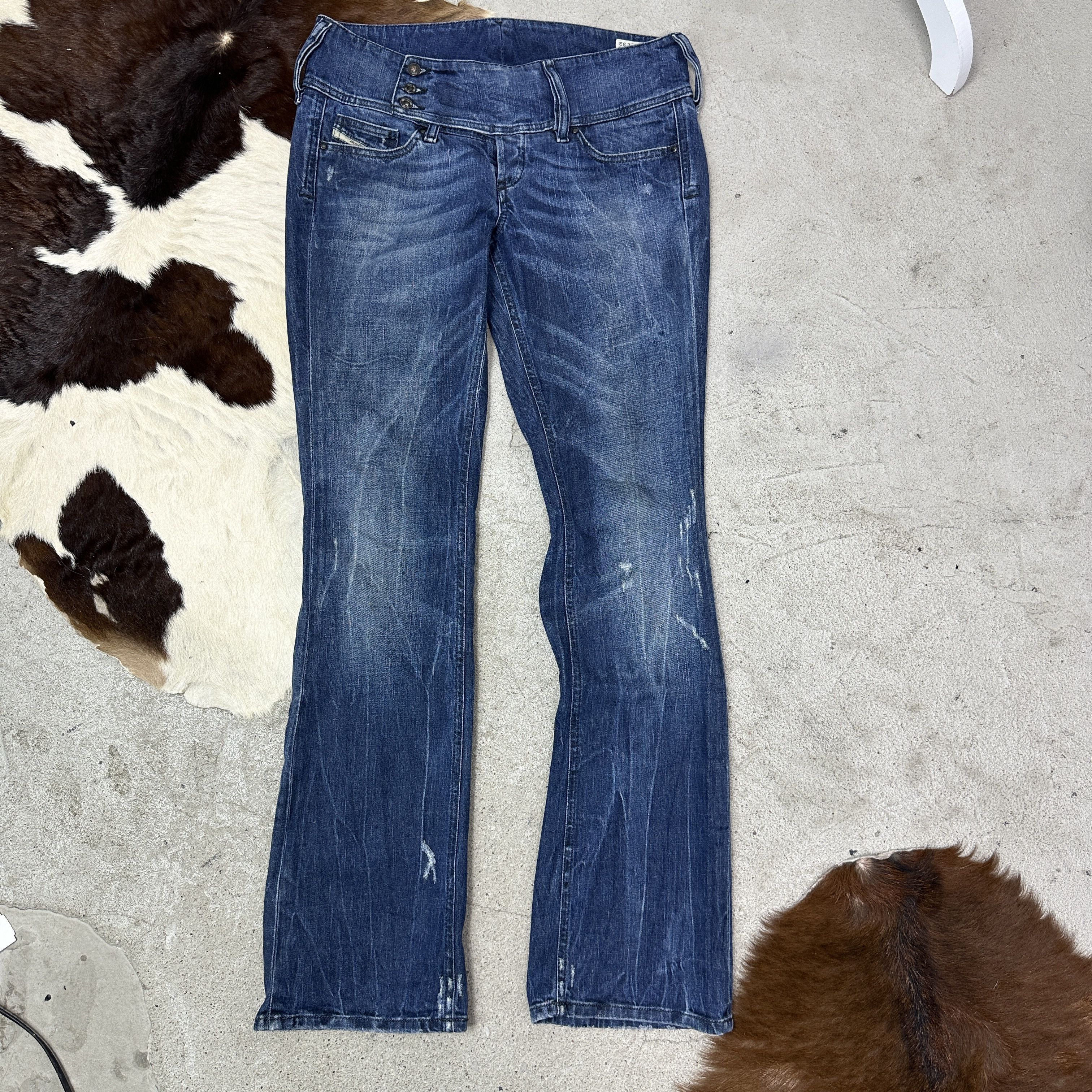 Diesel Vintage Denim Streetwear Flared Cherock Diesel Jeans Y2K Size 31" - 3 Thumbnail