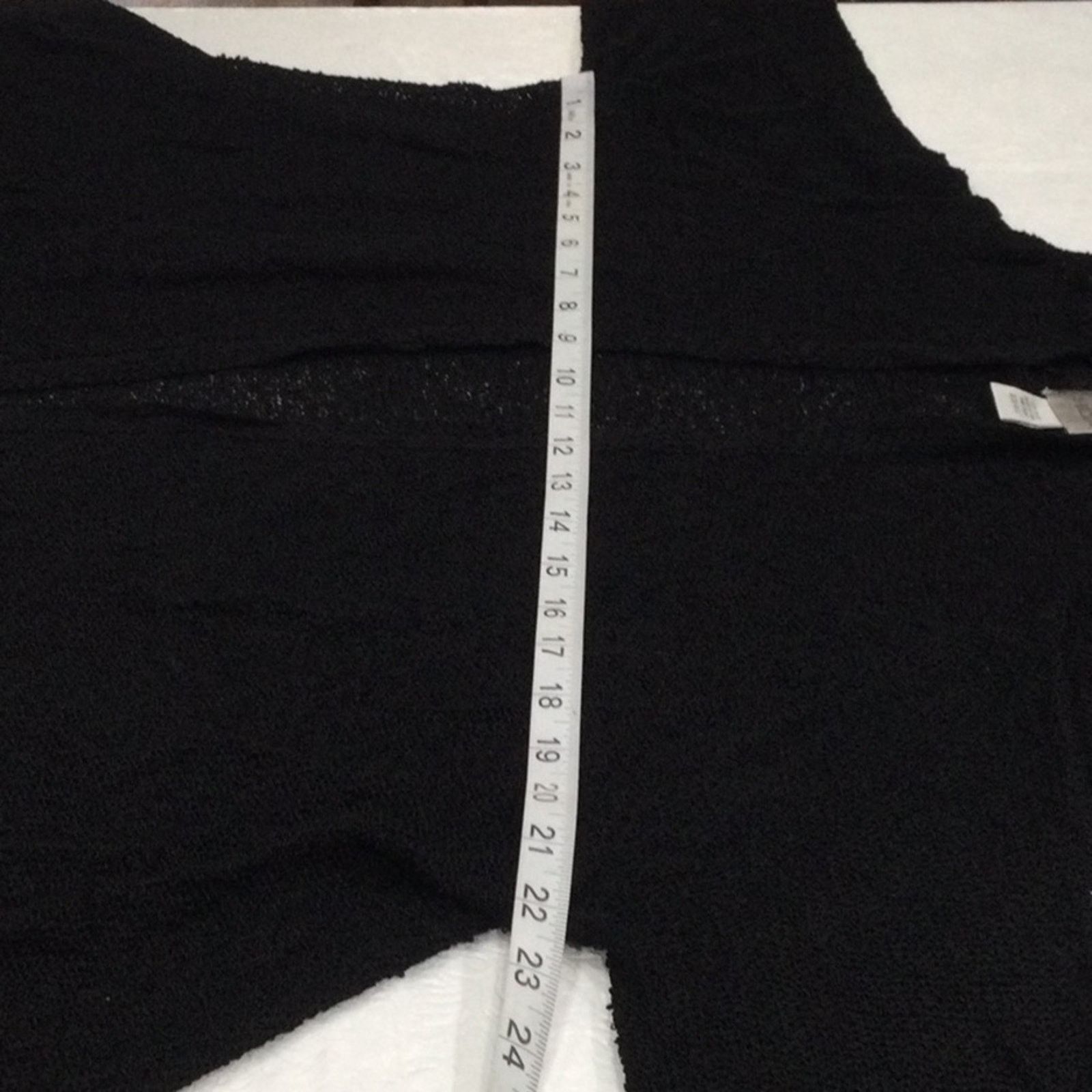 Chicos Chico's Black Fringe L/S 100% Rayon Open Cardigan M/L Size L / US 10 / IT 46 - 13 Thumbnail