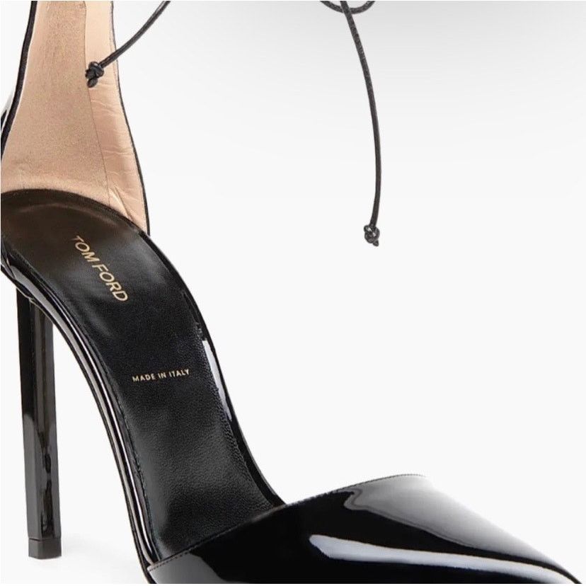 Tom Ford Tom Ford Black Patent Leather ankle tie 105mm pumps size 41 Size US 11 / IT 41 - 15 Thumbnail