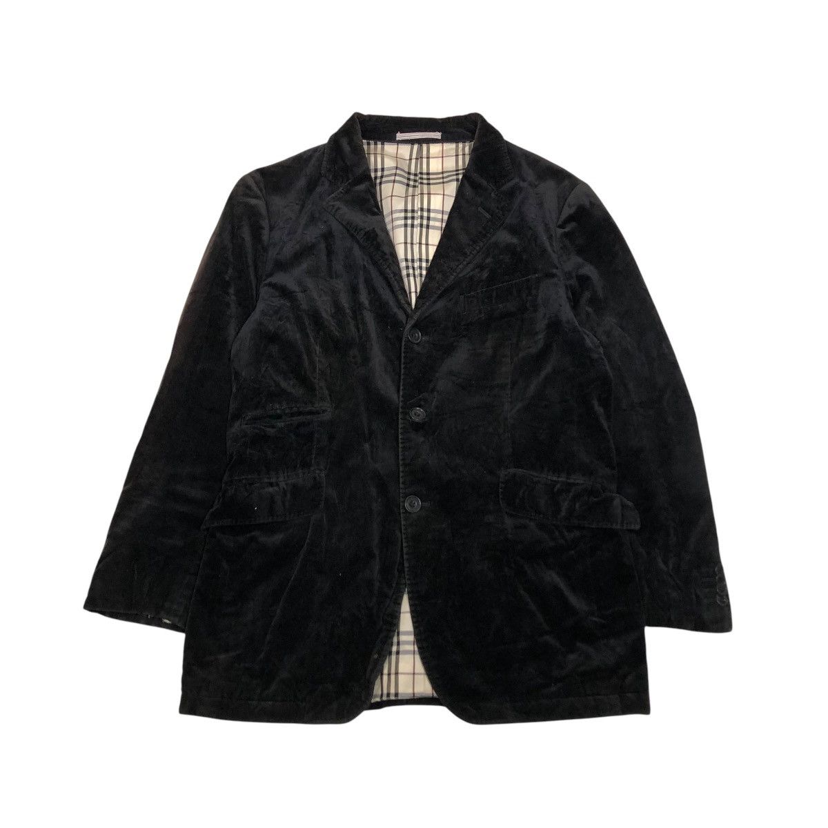 🔥VINTAGE BURBERRY BLACK LABEL VELVET JACKET NOVA CHECK
