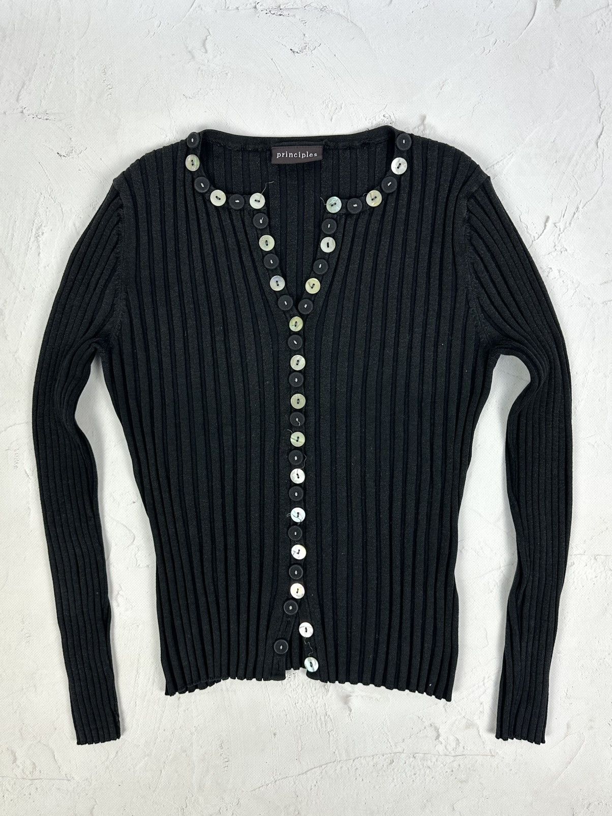 Vintage Ribbed Buttons Sweater