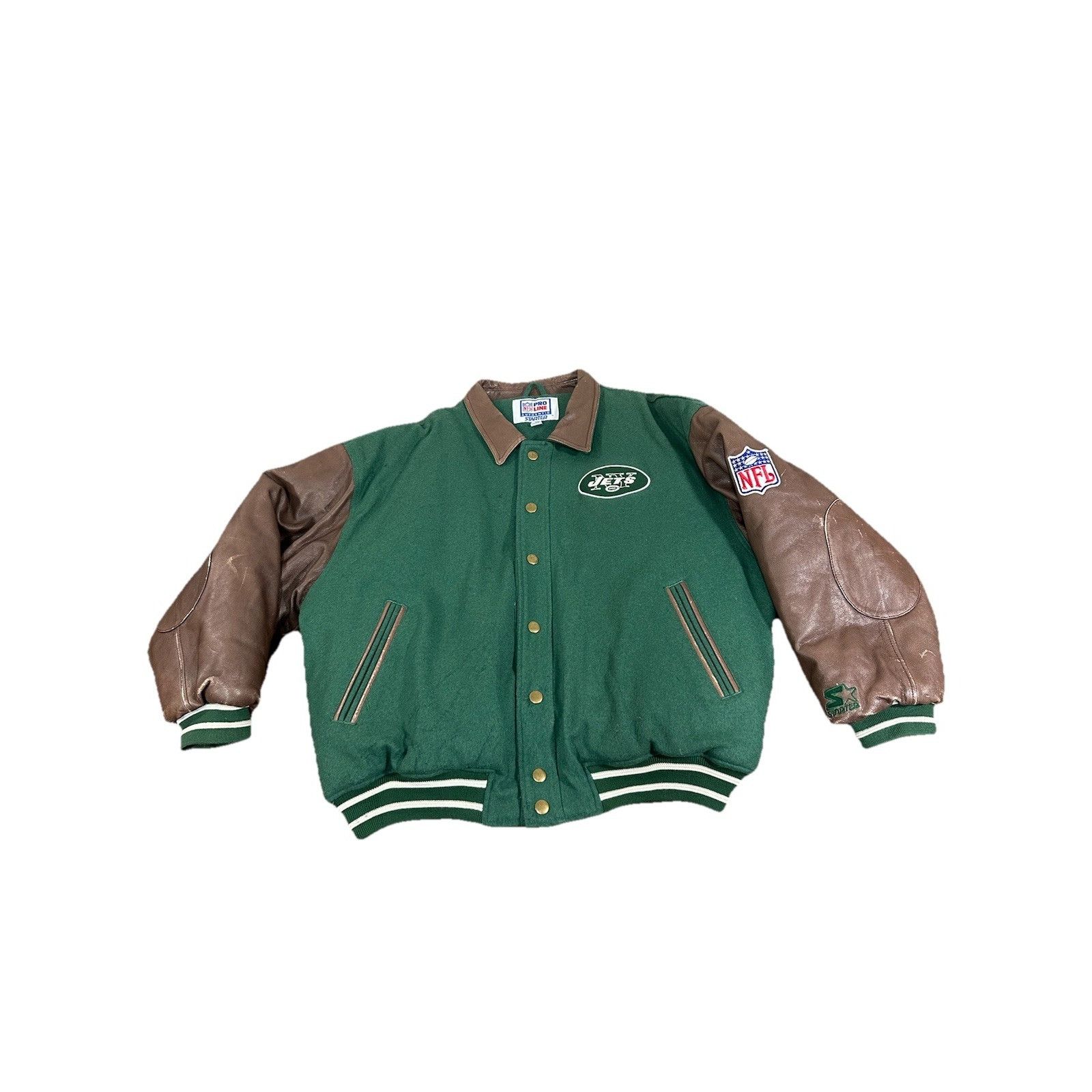 Starter Vintage New York Jets NY Starter Retro Nfl Rare Jacket Beef Size US L / EU 52-54 / 3 - 1 Thumbnail