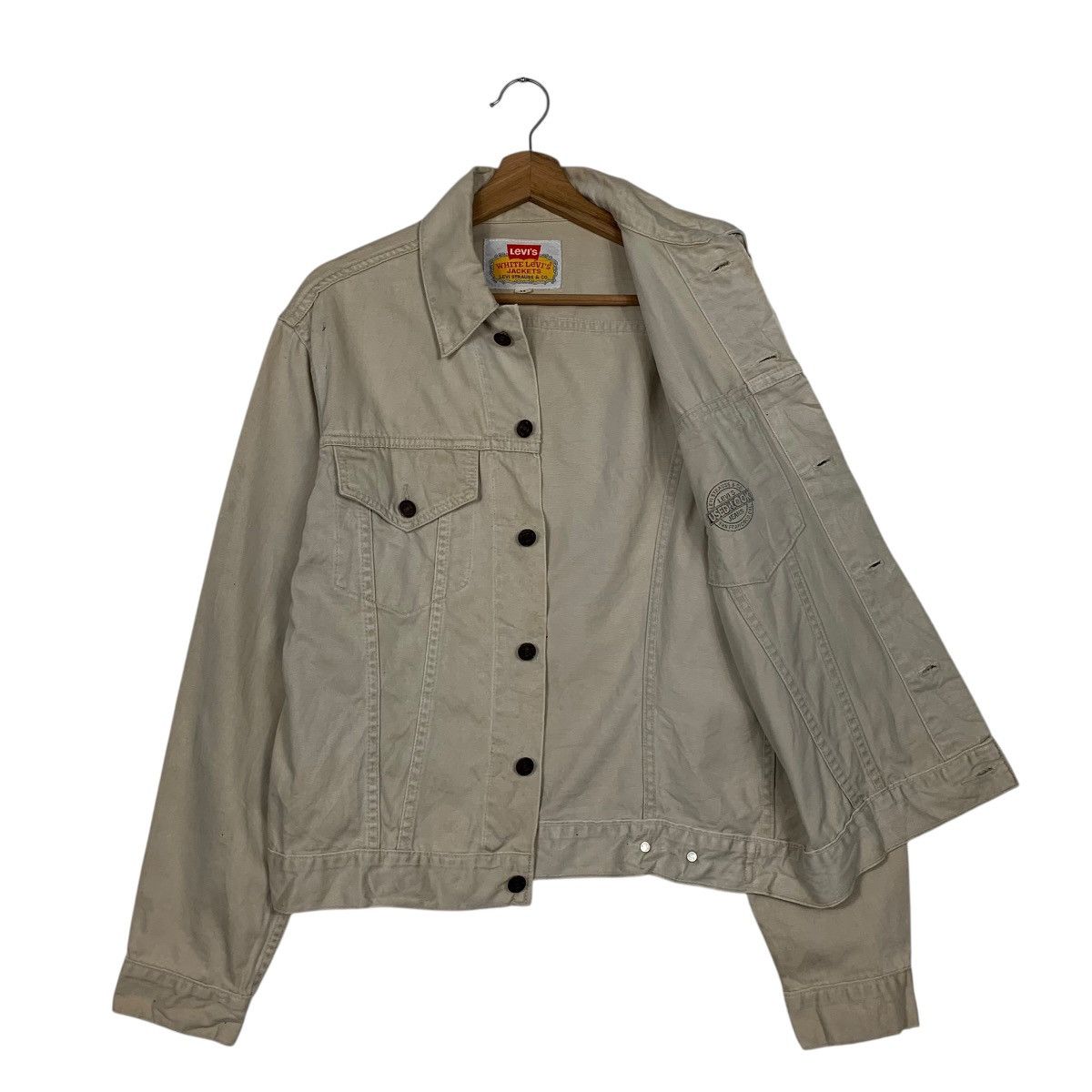 Levi's White Levis Trucker Jacket Size US S / EU 44-46 / 1 - 9 Thumbnail
