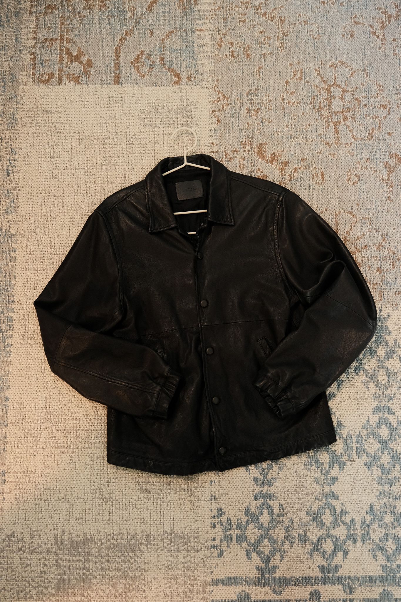 image of Saturdays New York City Saturdays Nyc Calf Leather Jacket in Black, Men's (Size Large)