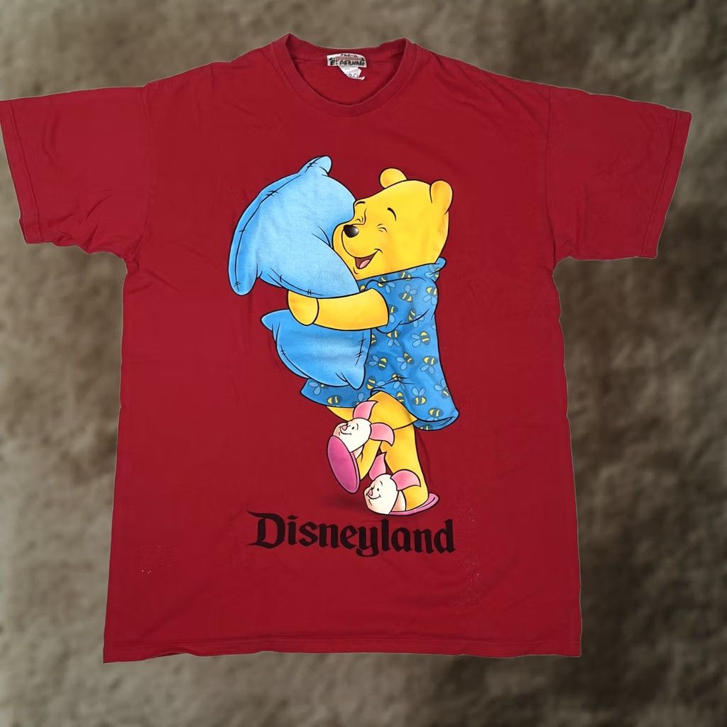 Vintage VINTAGE Disneyland Winnie The Pooh Pajama Graphic T-Shirt One Size Red 90s Size ONE SIZE - 1 Thumbnail