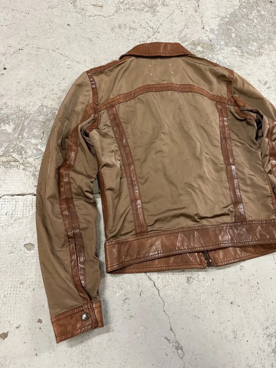 Maison Margiela 2000s Maison Martin Margiela Brown & Khaki Hybrid Leather Jacket Size US XS / EU 42 / 0 - 6 Thumbnail