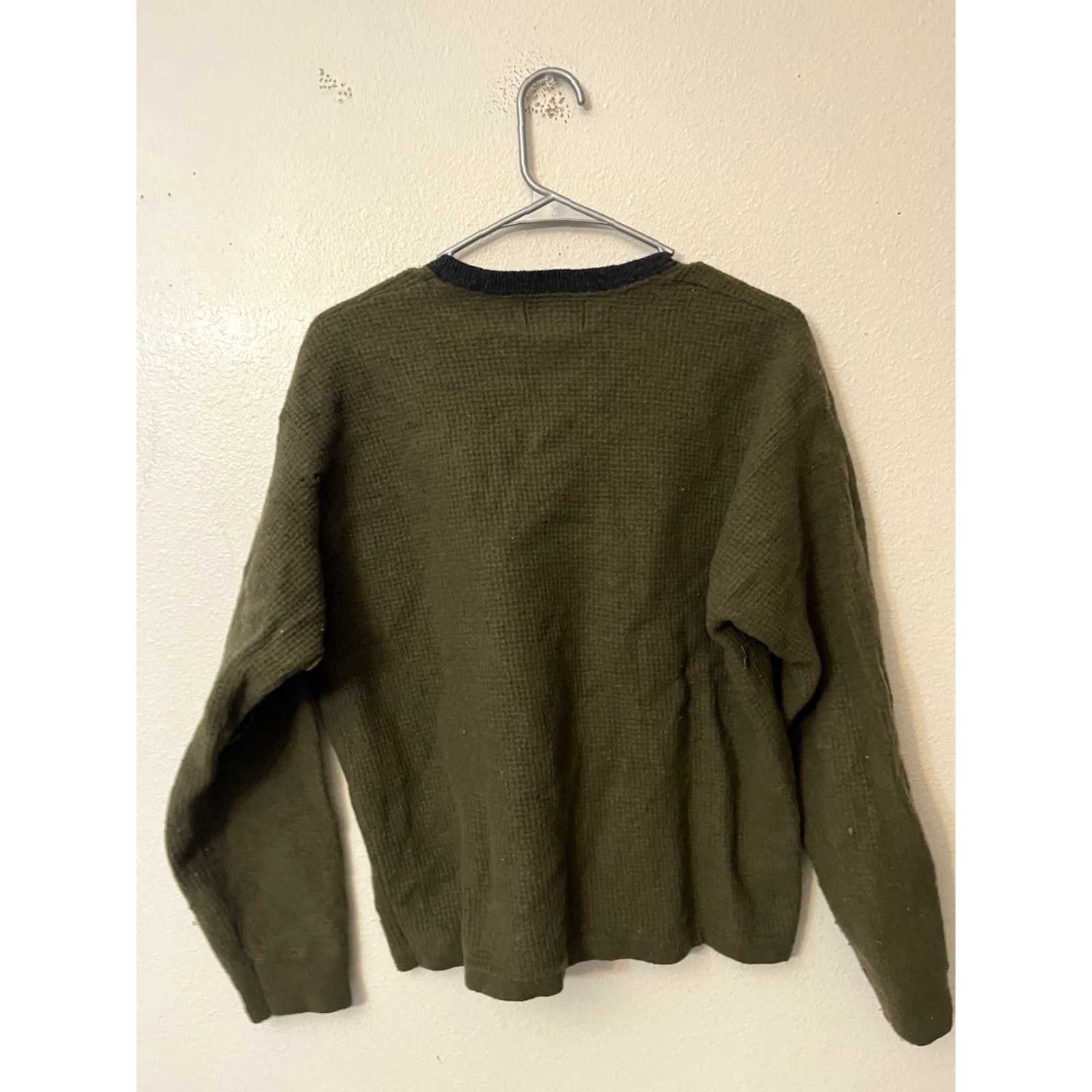 American Eagle Outfitters American Eagle Outfitters Mens Sweater XL Green Lambswool Blend Pullover Long Sleeve Knit V-Neck Casual Business Men Size US XL / EU 56 / 4 - 3 Thumbnail