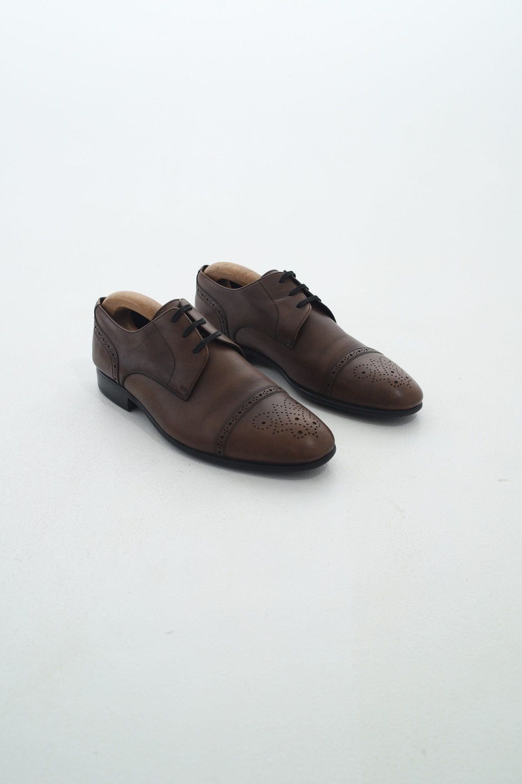 Balmain BALMAIN PARIS Derby Leather Shoes Wingtip Brown Men’s Size US 9 / EU 42 - 1 Thumbnail