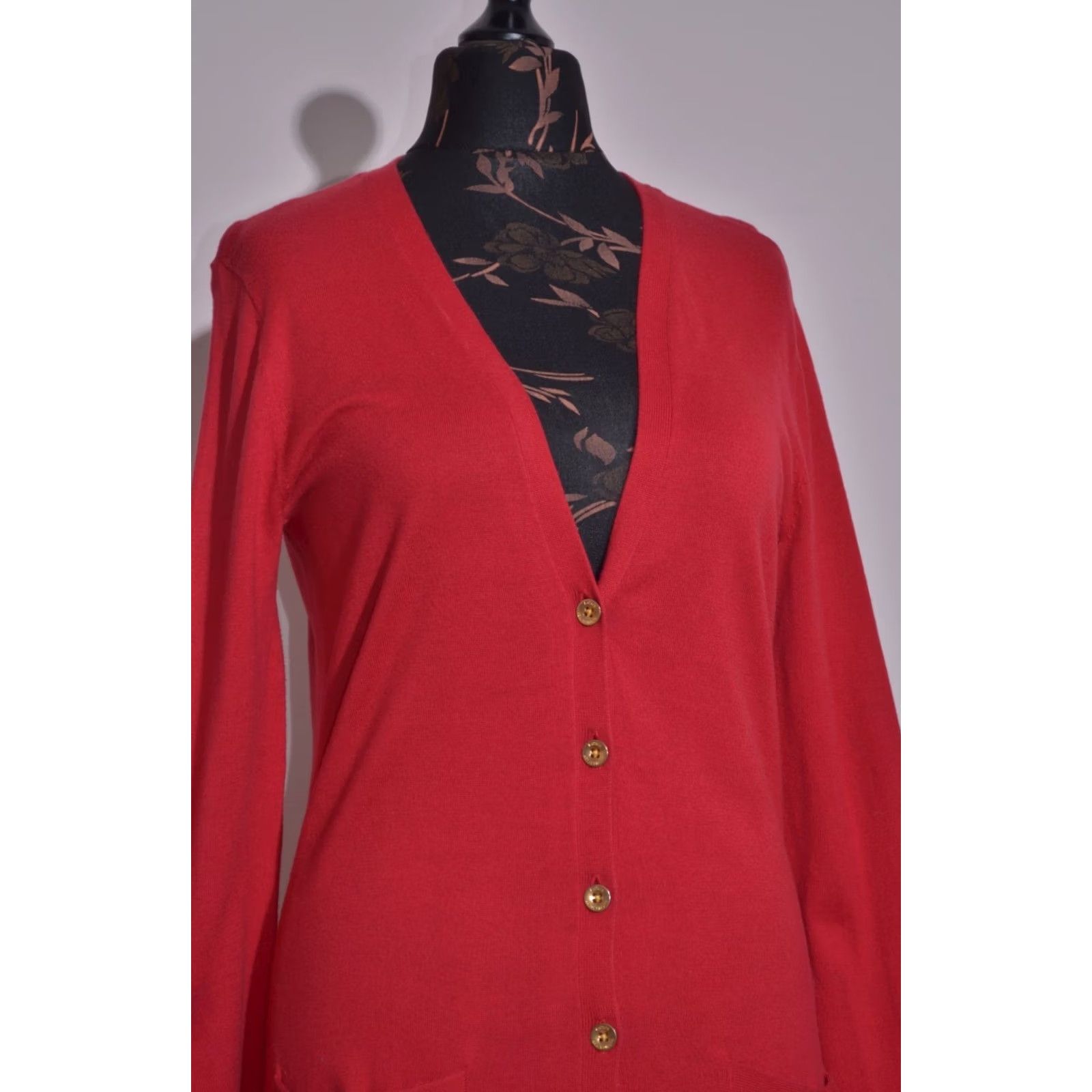 Ralph Lauren Lauren Ralph Lauren Cardigan Shirt Women Red Cotton Knit V-Neck Pockets M Size M / US 6-8 / IT 42-44 - 2 Thumbnail