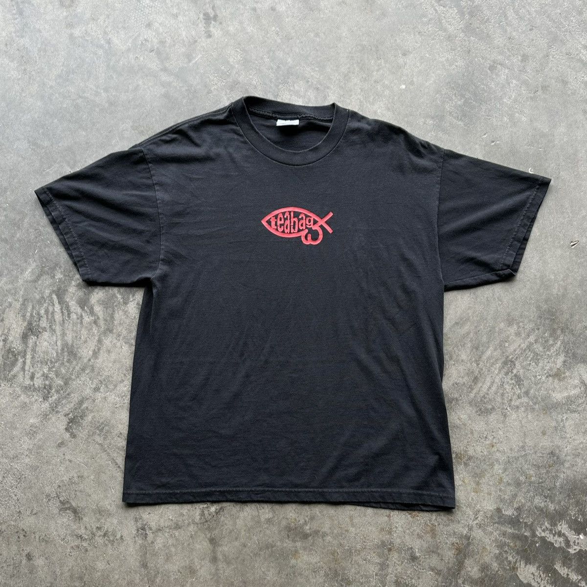 Hanes Vintage 90s “Teabag” Tee Hanes Heavyweight Black XL Size US L / EU 52-54 / 3 - 1 Thumbnail