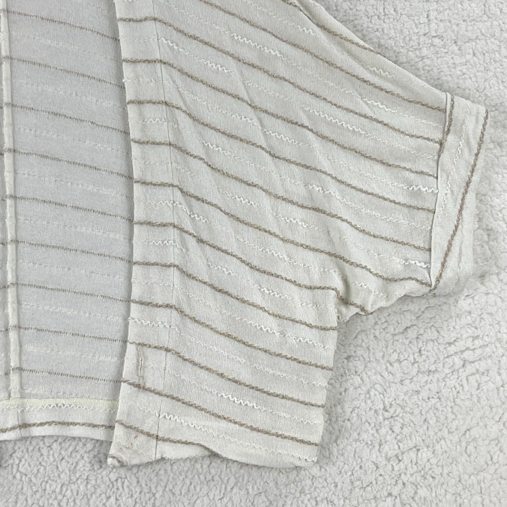 Vintage Dolan Ivory Striped Knit Open Front Cardigan Womens XS/S Dolman Sleeve Novelty Dolan Knit Cardigan Shirt? Size XS / US 0-2 / IT 36-38 - 4 Thumbnail