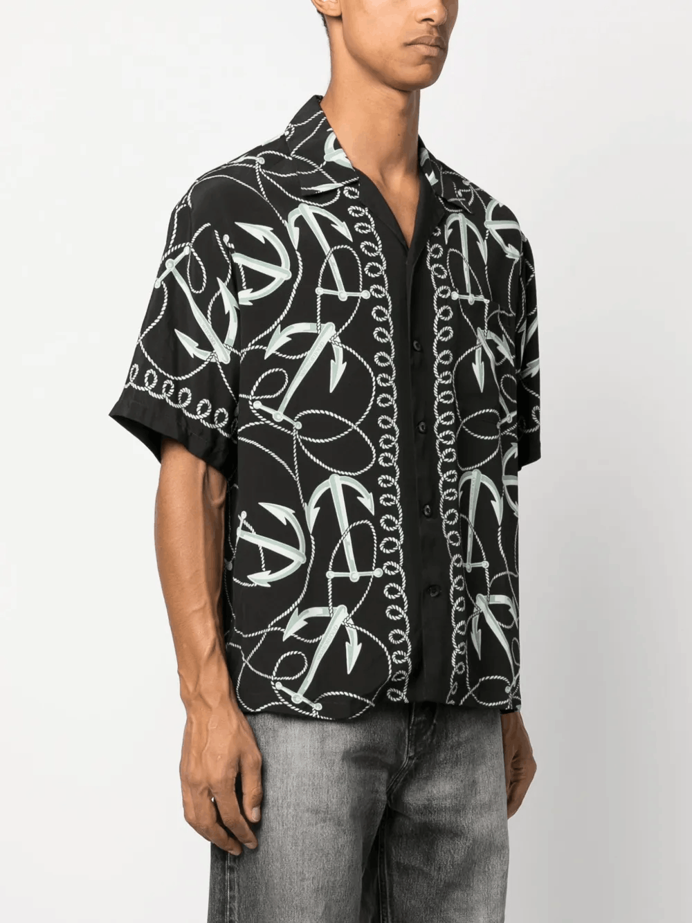 Other Anchor-Print Shirt | Black – Nautical-Inspired Casual Style Size US XL / EU 56 / 4 - 3 Thumbnail