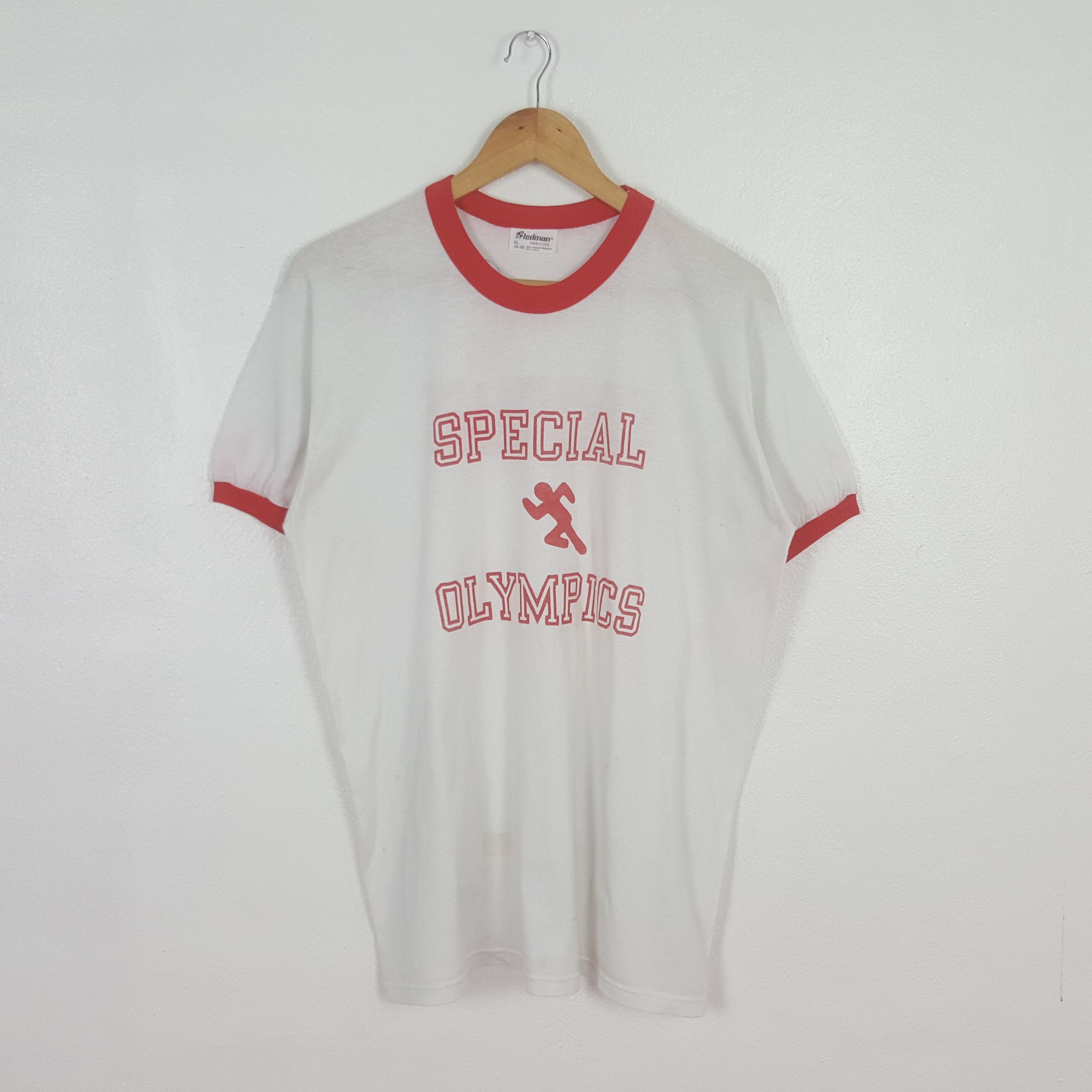 Vintage Vintage 90's Stedman Special Olympics Ringer Tshirt C319N15 Size US L / EU 52-54 / 3 - 1 Thumbnail
