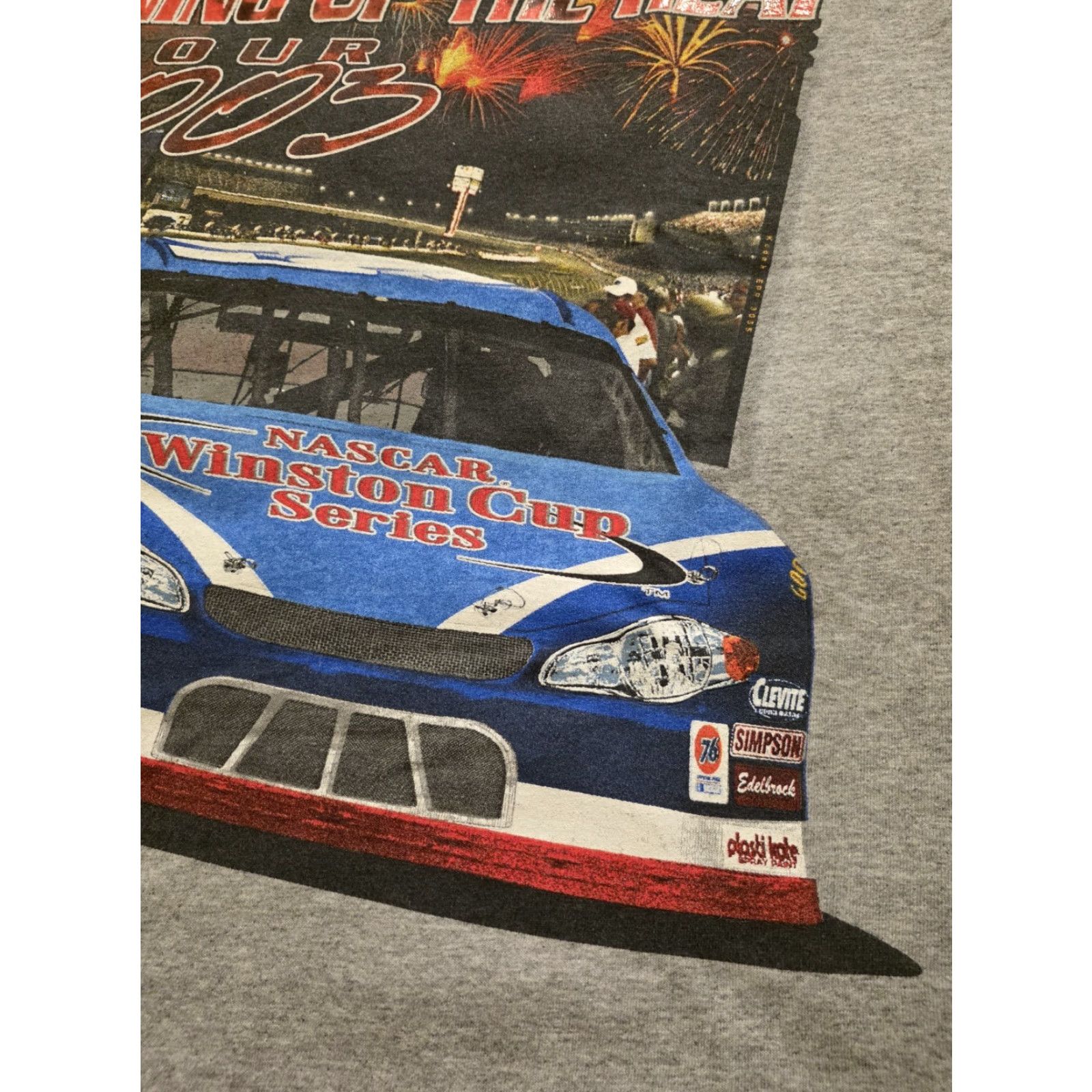 NASCAR VINTAGE NASCAR Winston Cup Series M&O KNITS T Shirt Double Sided Mens Large Gray Cotton Crew Neck Short Sleeve Cars 2000s Mens Size US L / EU 52-54 / 3 - 2 Thumbnail