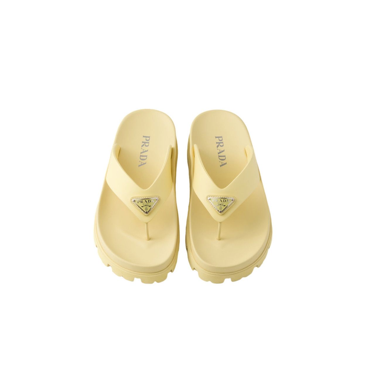 Prada PRADA $775 Pollen Yellow Rubber Thong Sandals New & Authenti Size US 10 / IT 40 - 3 Thumbnail
