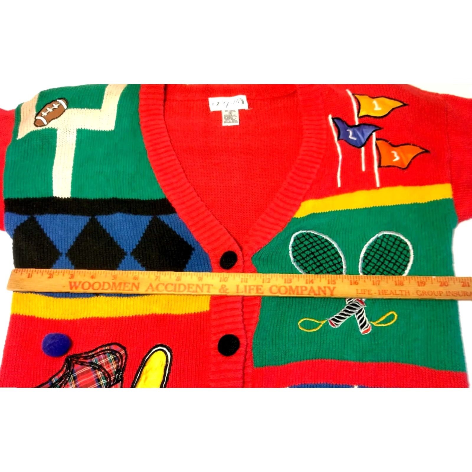 Vintage VINTAGE P. Galli Women's Cardigan Sweater Knit Long Sleeve V-Neck Casual Golf Football Tennis Red S Size S / US 4 / IT 40 - 5 Thumbnail