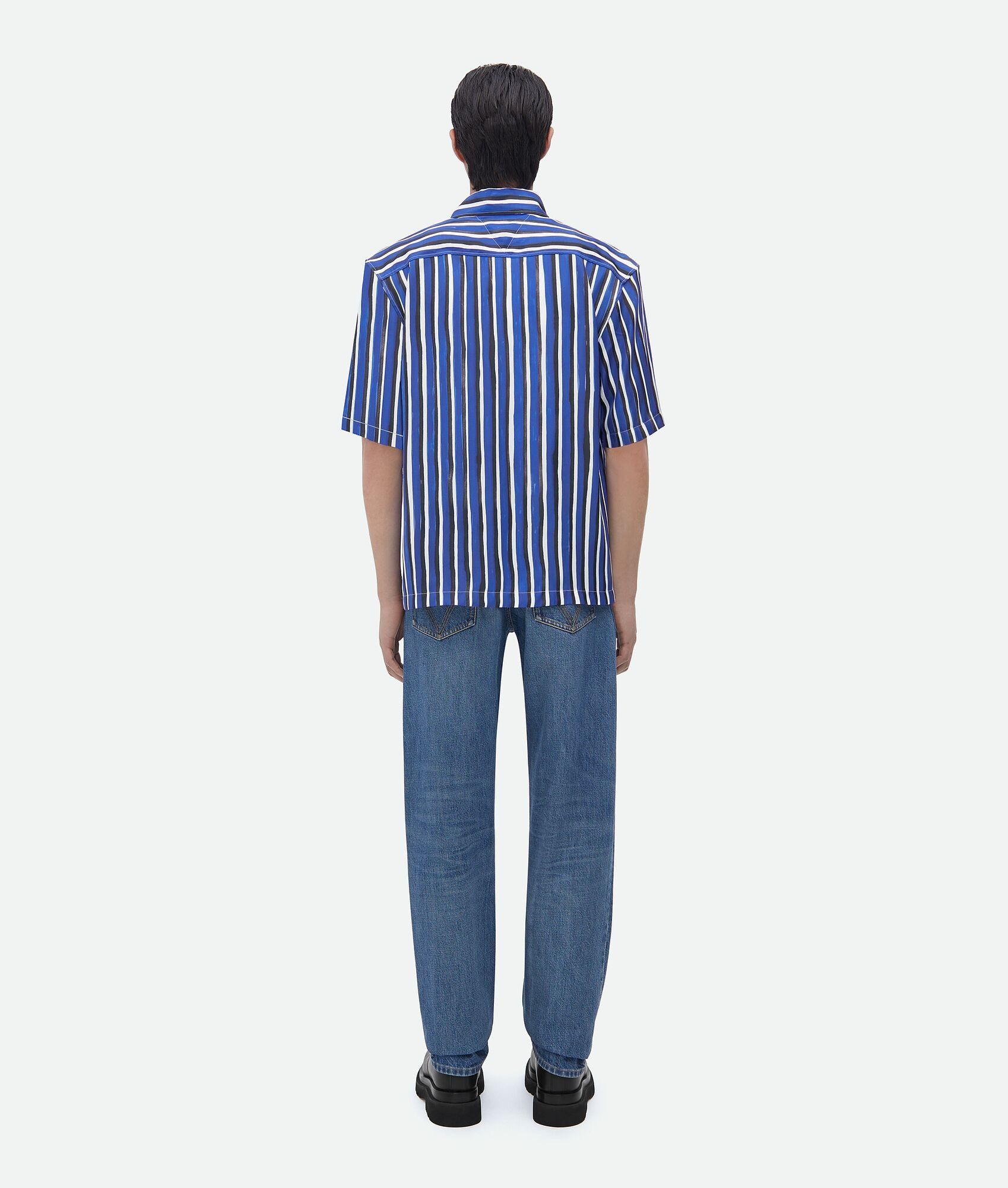 Bottega Veneta o1n1vont1224 Stripe Print Viscose And Silk Shirt Multicolor Size US M / EU 48-50 / 2 - 3 Thumbnail