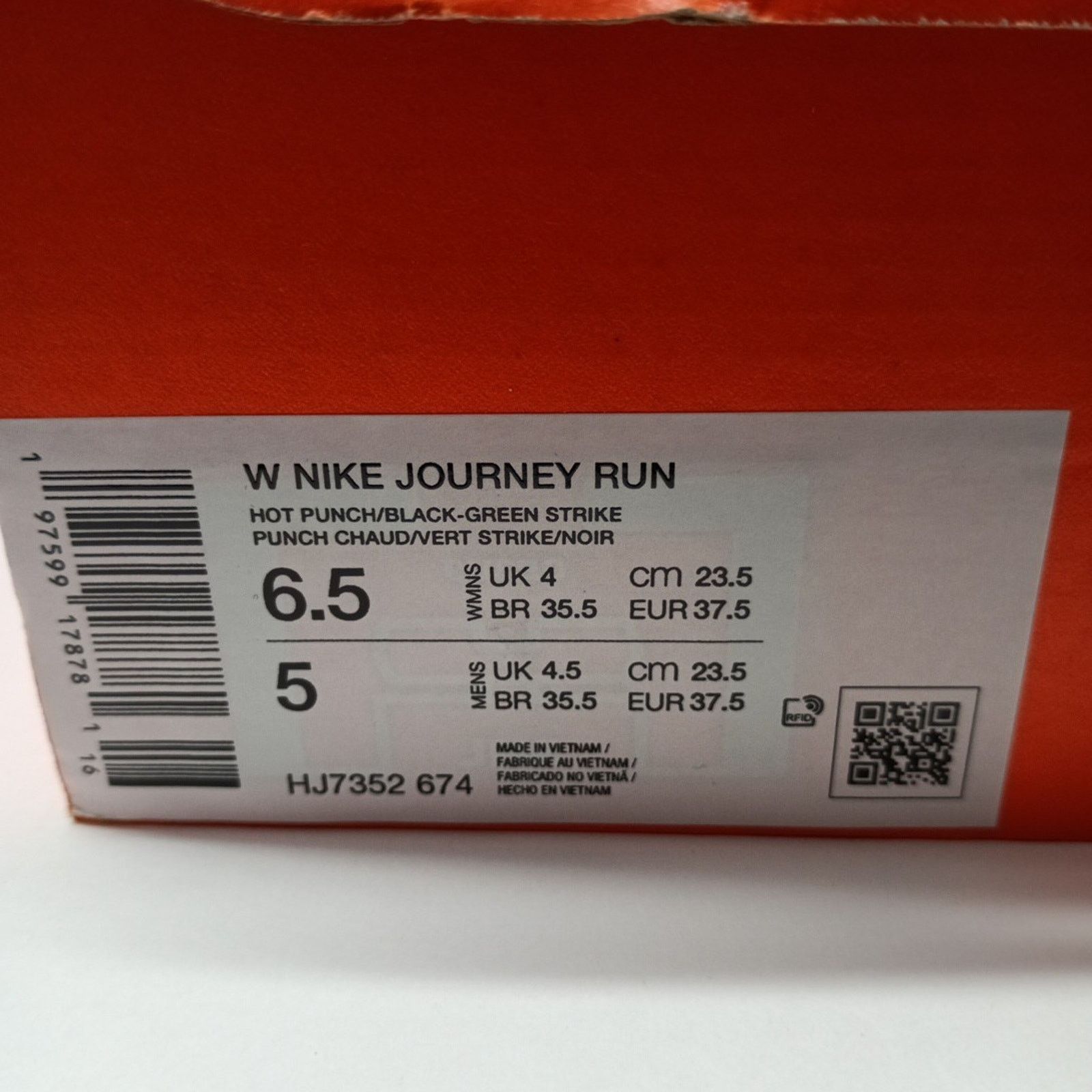 Nike Nike Journey Run Hot Punch Neon Women Size 6.5/Men's 5 Shoes Size US 6.5 / IT 36.5 - 8 Thumbnail