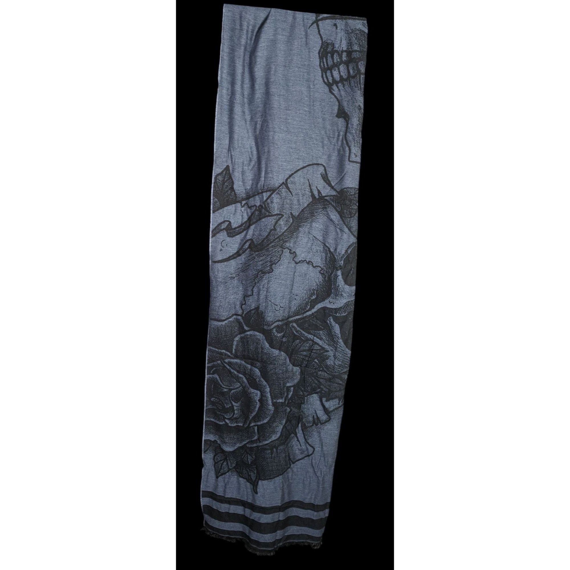 Other Milana Gothic Skull & Rose Scarf Made in Italy Size ONE SIZE - 4 Thumbnail