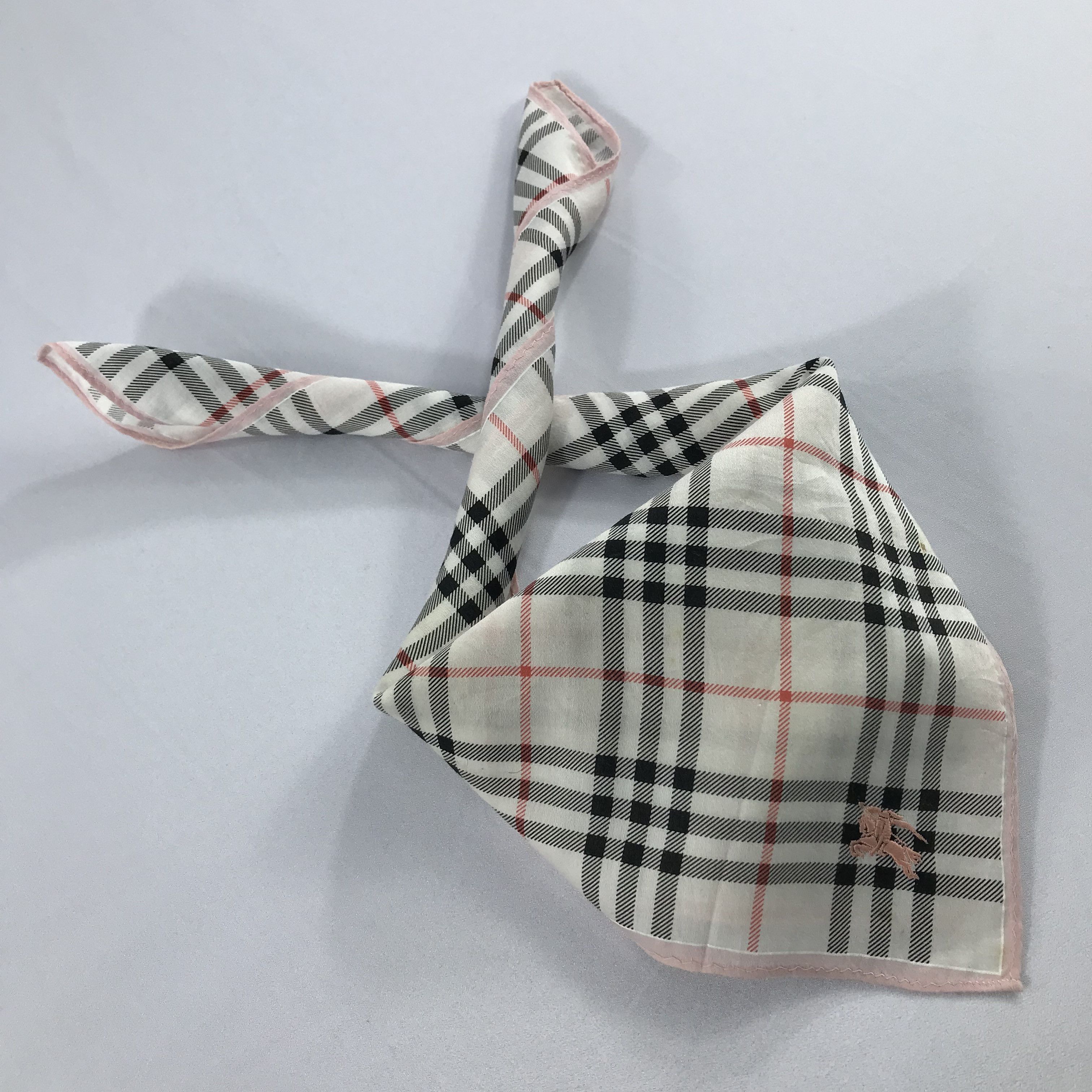Burberry × Vintage Burberry Bandana / Handkerchief / Neckerchief - S2118 Size ONE SIZE - 4 Thumbnail