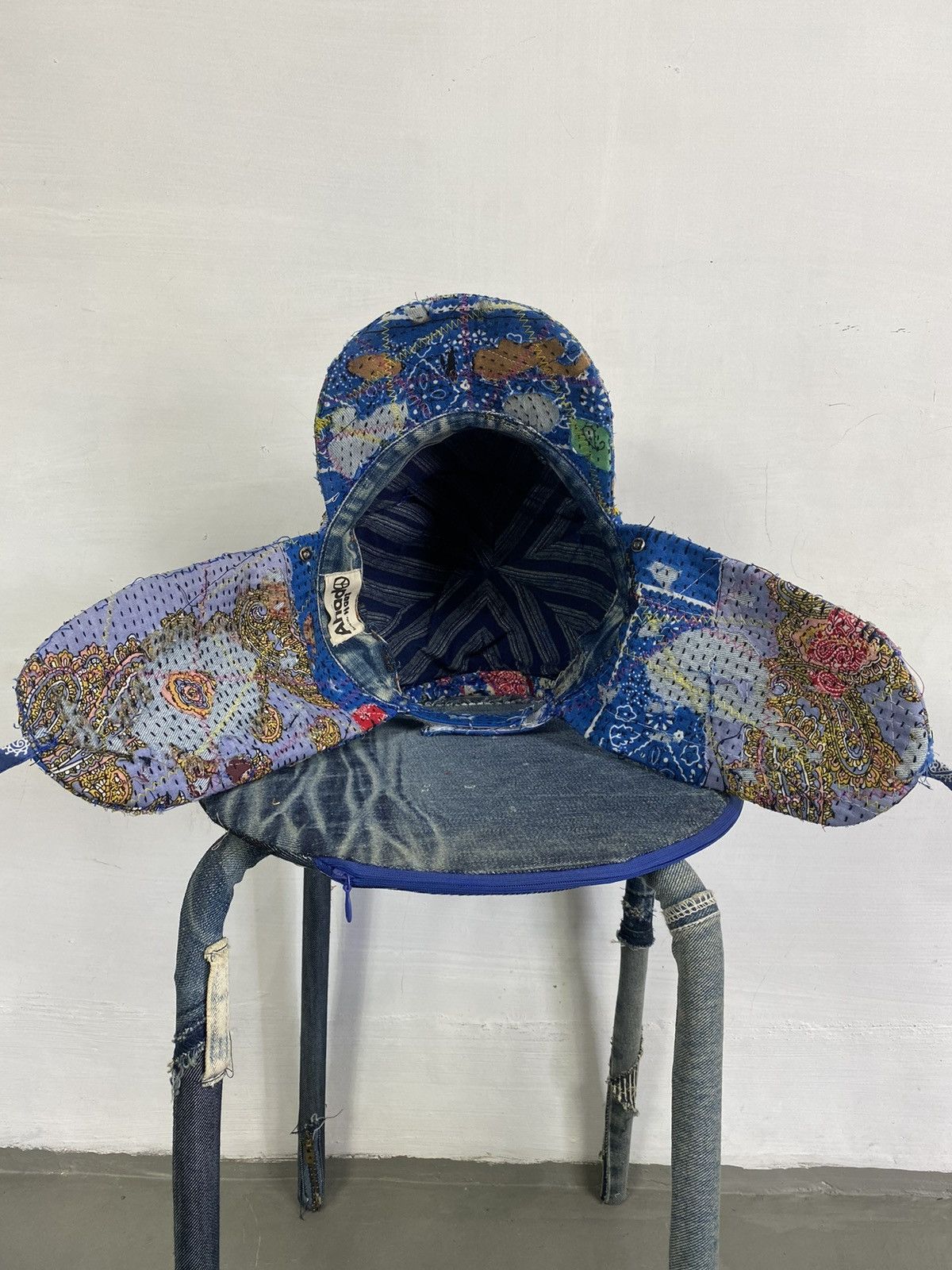 Handmade Custom Made Distressed Paisley Boro patchwork hats by Ahado Size ONE SIZE - 13 Thumbnail