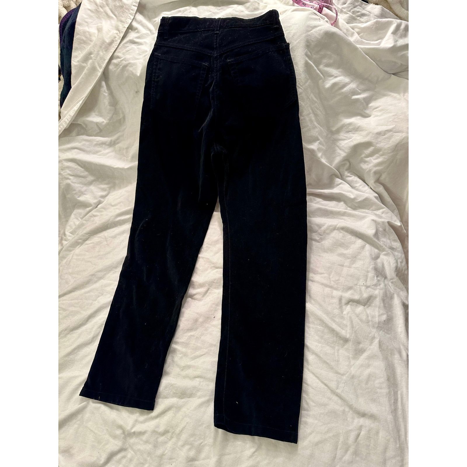 Ralph Lauren 80'S RALPH LAUREN BLACK COTTON VELVET HIGH WAISTED JEANS 27 Size 27" / US 4 / IT 40 - 9 Thumbnail
