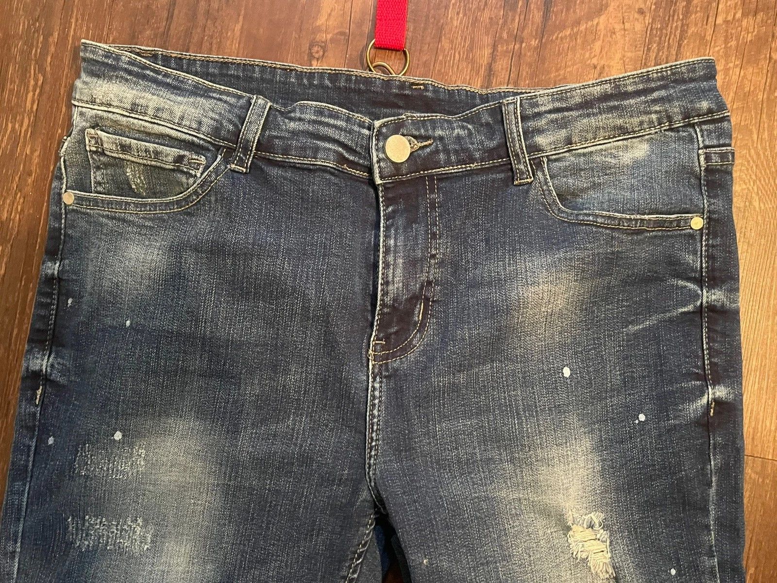 Profound Aesthetic Profound Aesthetic Skinny Dark Wash Jeans 32X32 Found Co Size US 32 / EU 48 - 4 Thumbnail