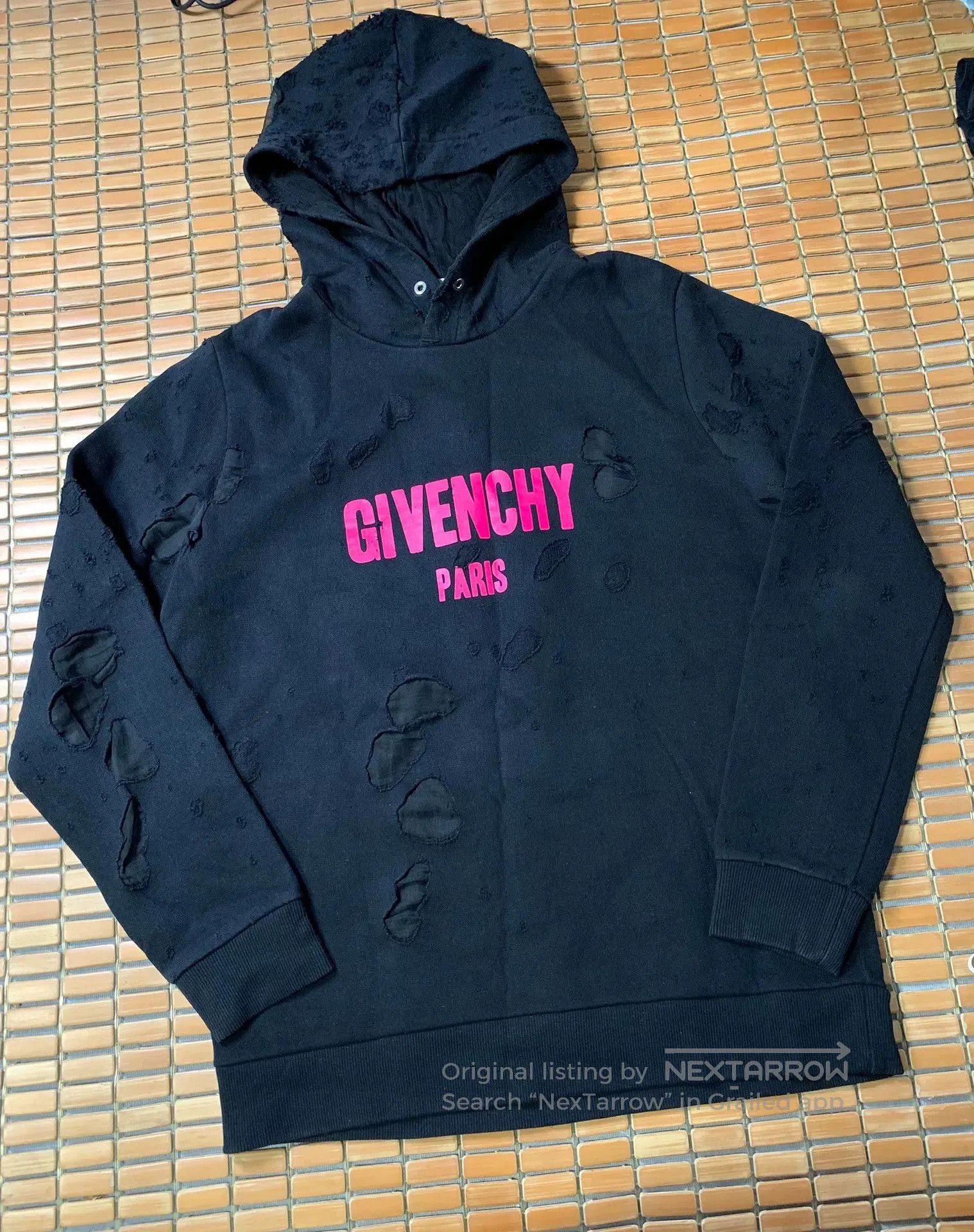 Givenchy Givenchy Pink Logo Distressed Hoodie. Size S / US 4 / IT 40 - 2 Thumbnail