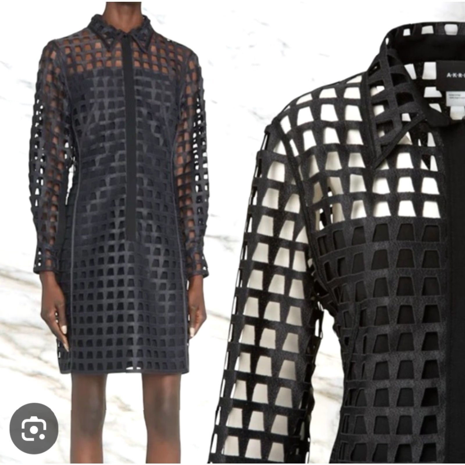 Vintage VINTAGE Unbranded Tunic Dress Womens Size Large Black Trapezoid Grid Gothic Wednesday 🖤 Size L / US 10 / IT 46 - 2 Thumbnail