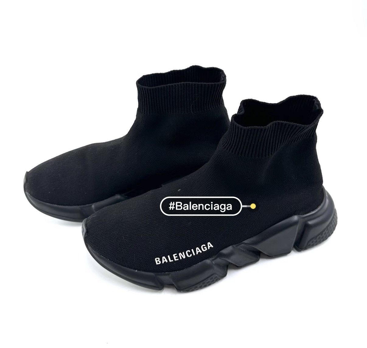 Balenciaga Balenciaga Speed Black Logo Sock Sneakers K12 Size US 7 / IT 37 - 1 Thumbnail