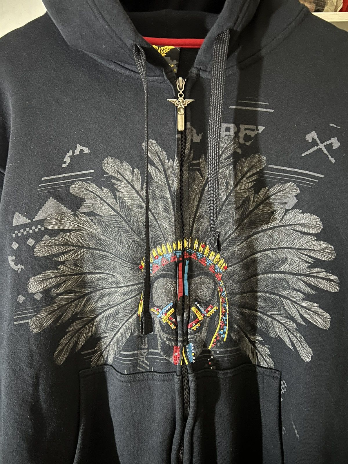 Avirex Vintage 2000s Avirex Rhinestone Apache Zip Up Hoodie Size US L / EU 52-54 / 3 - 2 Thumbnail