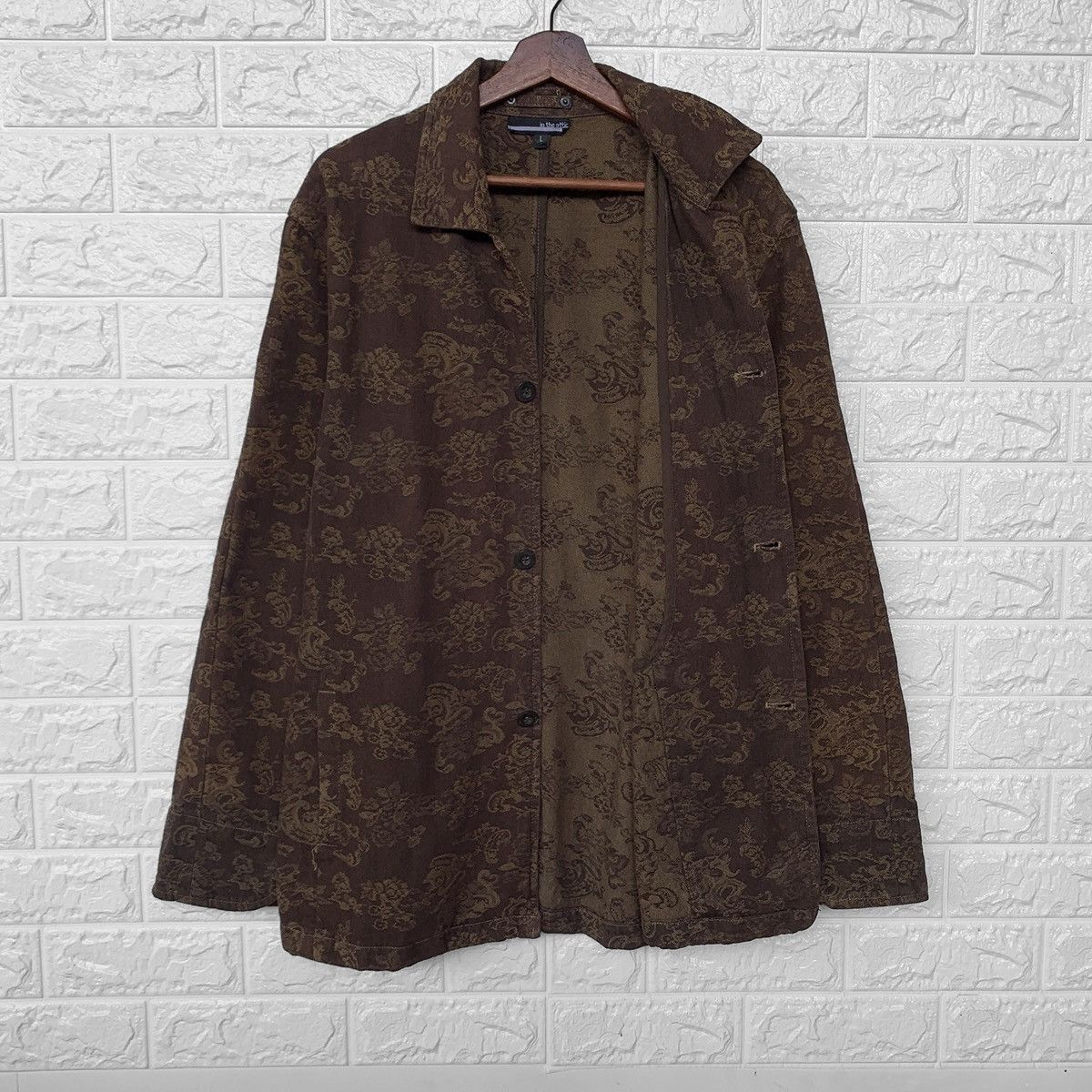 Japanese Brand IN THE ATTIC PAISLEY BROWN DENIM JACKET Size US M / EU 48-50 / 2 - 3 Thumbnail