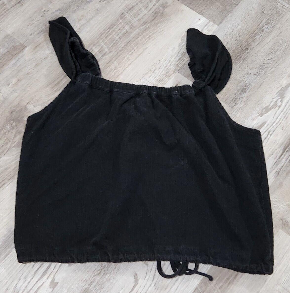 Madewell Madewell Crop Top Extra Large Black Off The Shoulder Button Size XL / US 12-14 / IT 48-50 - 2 Thumbnail