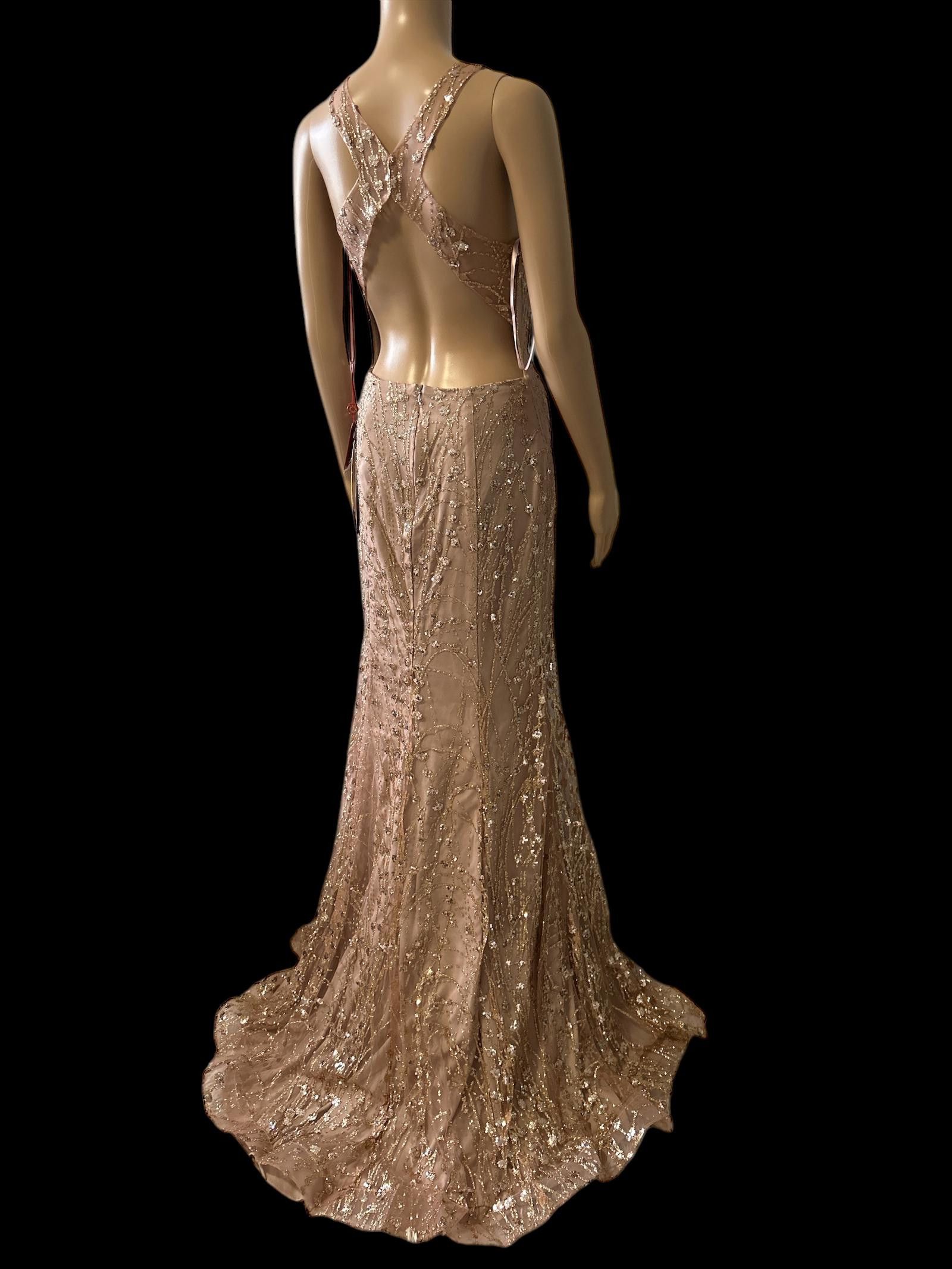 Designer Elegant Beaded Evening Gown Size M / US 6-8 / IT 42-44 - 7 Thumbnail
