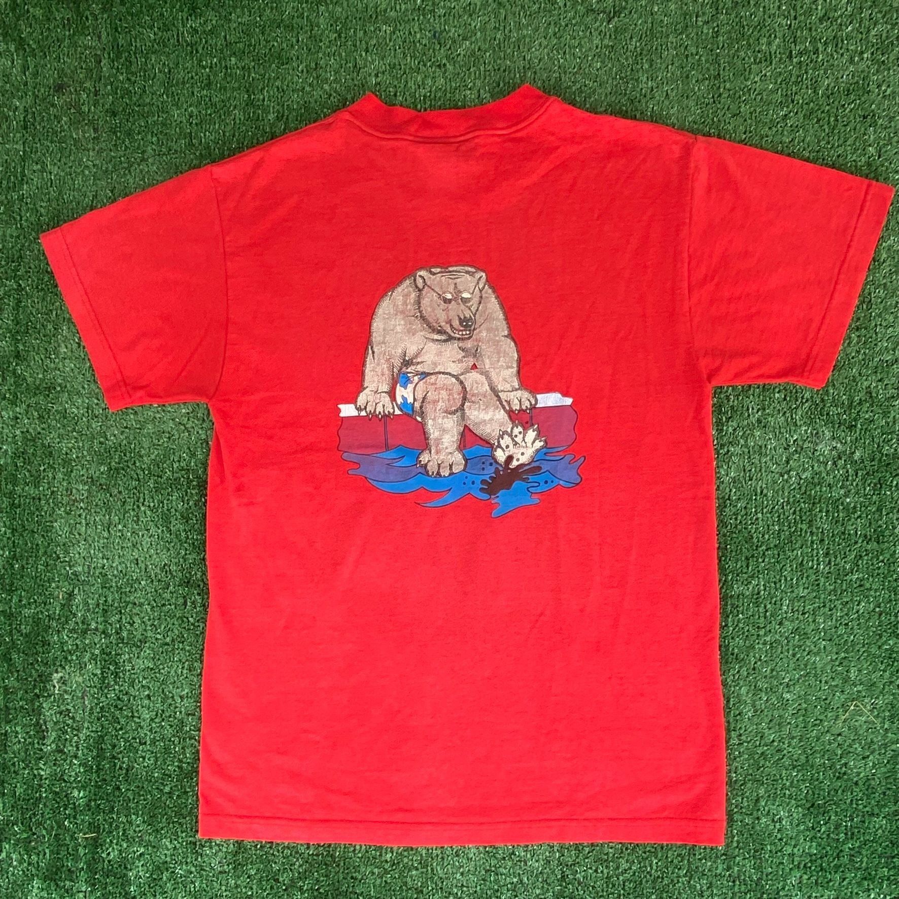 Fruit Of The Loom Vintage 90s Polar Bear Shirt Grunge Nature Animal Humor Tee Size US M / EU 48-50 / 2 - 1 Thumbnail