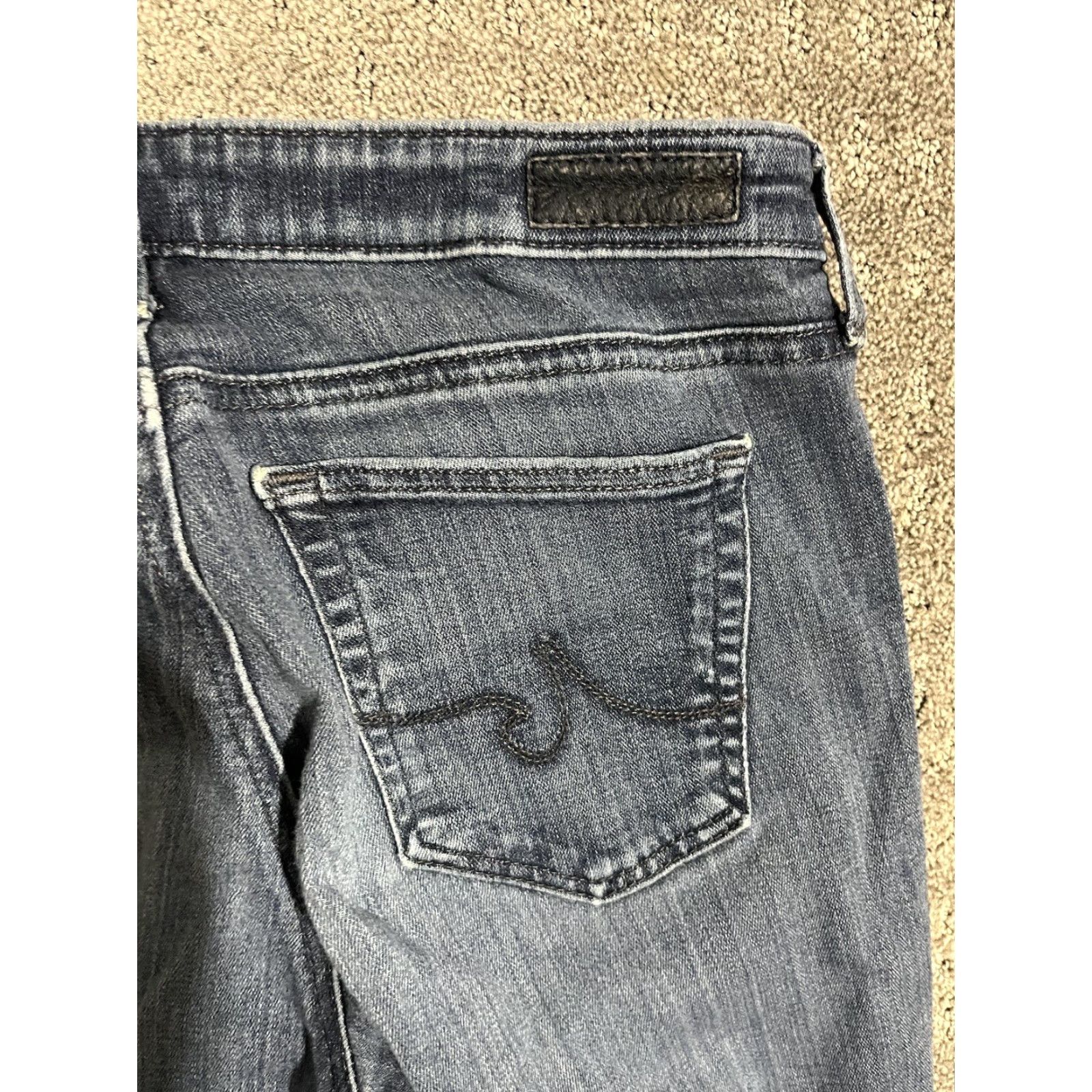 Vintage AG Adriano Goldschmied Jeans Womens 27R The Legging Super Skinny Blue Denim 27 Inseam 28 Logo Stretch Size 27" / US 4 / IT 40 - 5 Thumbnail