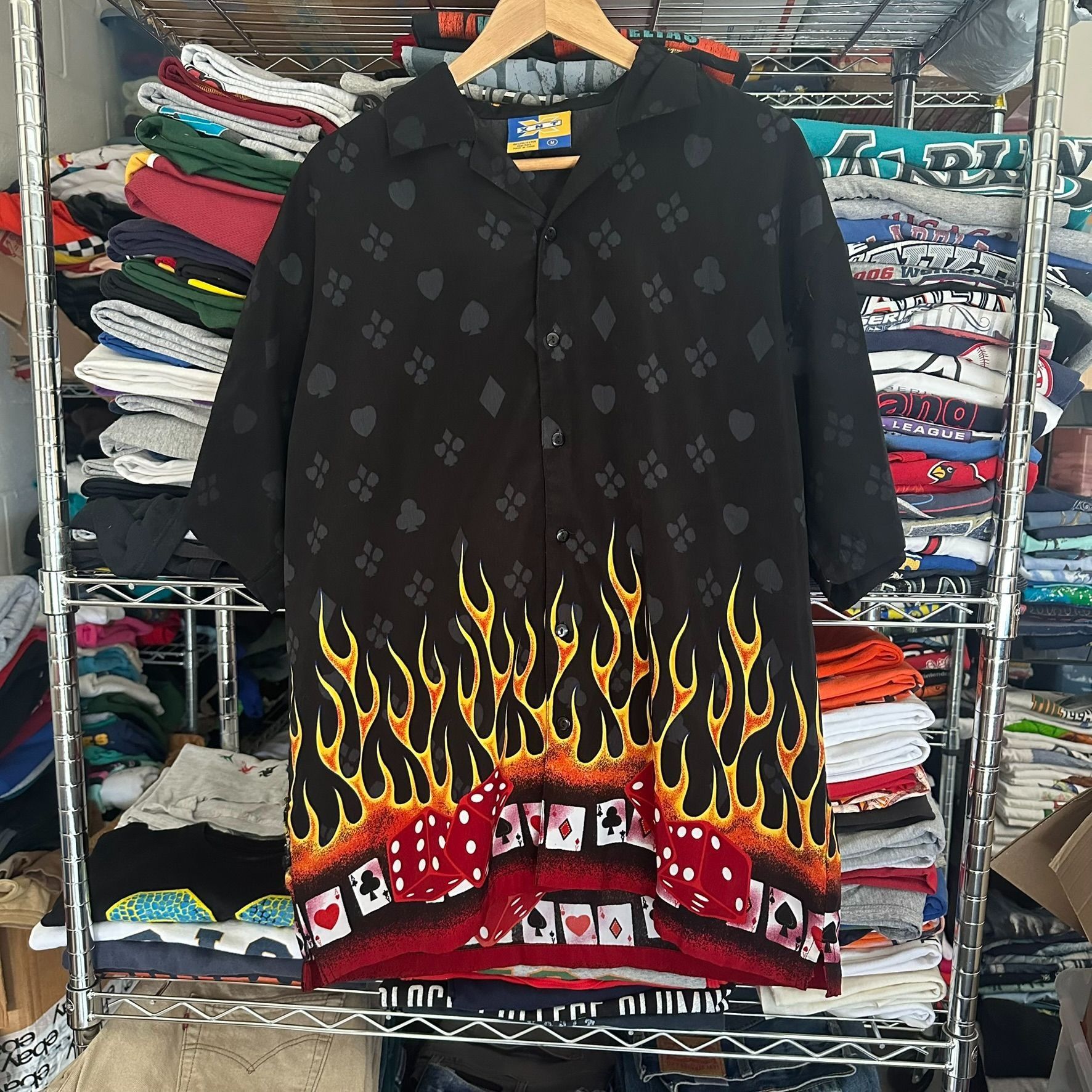 Vintage Vintag Y2K Tribal Flame Casino Bowling Shirt Guy Fieri Rocka Size US M / EU 48-50 / 2 - 1 Thumbnail